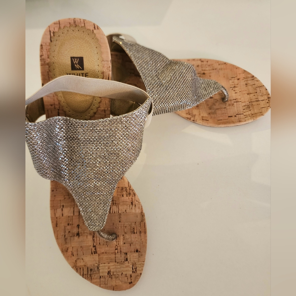 White Mountain Gold wedge sandals